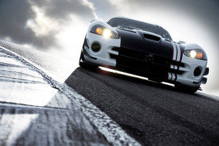 White sports car race track 5 - the background and a sunbeam in the foreground free wallpaper