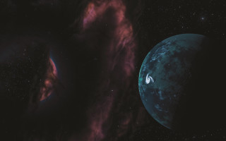 Planet white object space blue - smaller free wallpaper