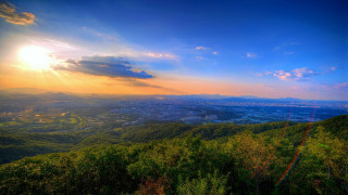 City hill sky sunset bridge - a sky background and sun free wallpaper