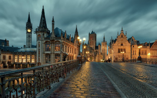 City bridge clocktower night cloudy 2 - barthel bruyn free wallpaper