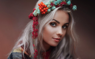 Woman flower crown sweater portrait - anka zhuravleva free wallpaper