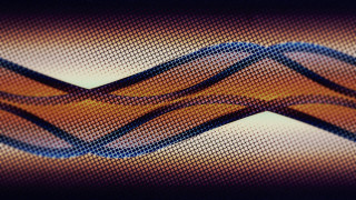 Abstract blue orange wavy background - chromatic free wallpaper