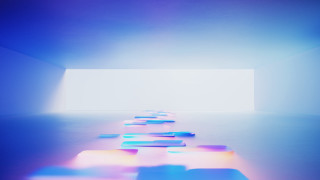 Colorful squares lighting 3d render - a white wall free wallpaper