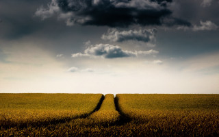 Field road cloudy stormy mountains - chris friel free wallpaper