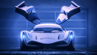 Futuristic car doors open garage - futurism free wallpaper