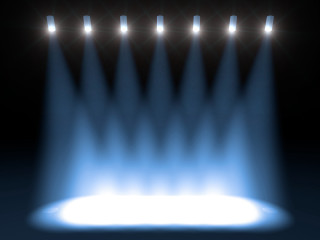 Stage spotlights blue glow light - a stage free wallpaper