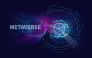 Futuristic blue purple metaverse 3d - circular free wallpaper