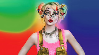 Woman birds necklace scissors pop - a bunch of birds free wallpaper