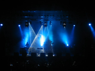 Stage blue lights band person - a stage free wallpaper