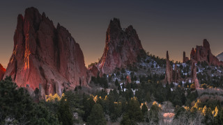 Mountain forest rocks fullmoon night - david martin free wallpaper for desktop
