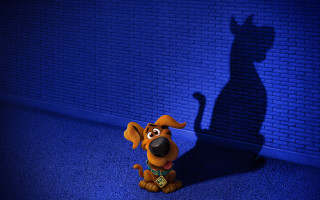 Cartoon dog shadow blue room - a blue room free wallpaper