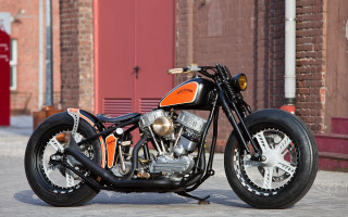 Motorcycle street building red door - ed roth free wallpaper