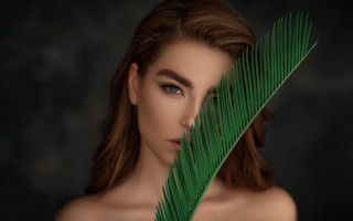 Woman long hair blue eyes 23 - her face free wallpaper for desktop