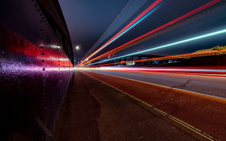 City street night lights motion - a photo free wallpaper