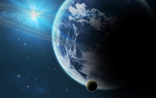 Planet ring star background aurora 3 - a picture of a planet free wallpaper