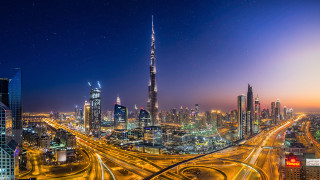 City skyline night highway blue - farid mansour free wallpaper