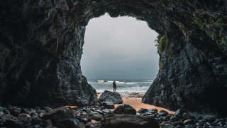 Cave beach rocks water nature - rock and water free wallpaper