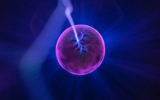 Purple plasma mandelbrot moon sky - a blue light free wallpaper