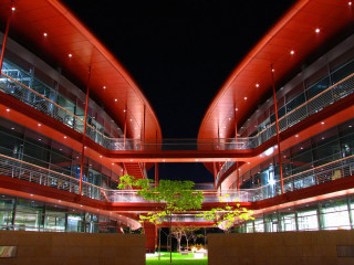 Building tree night lights outside 2 - modernism free wallpaper