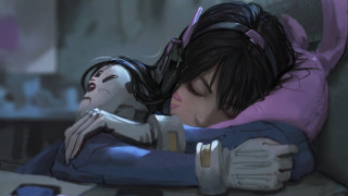 Woman bed stuffed animal bunny - top of a bed next free wallpaper