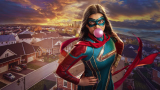 Woman bubble blowing city sunset - a bubble free wallpaper