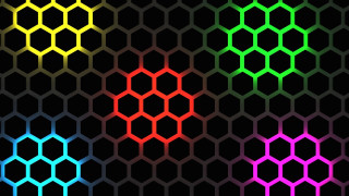 Colorful hexagon rainbow pattern black - hexagonal free wallpaper
