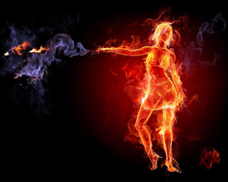 Woman flames cigarette black background - alison kinnaird free wallpaper