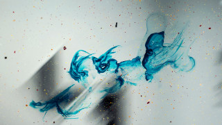Blue liquid glowing starry sky - a liquid free wallpaper