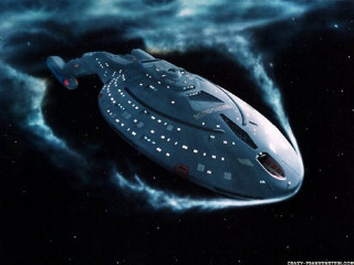 Blue ship floating sky star - panfuturism free wallpaper