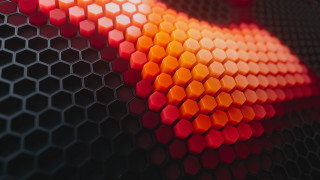 Hexagonal structure red orange generative - beeple free wallpaper