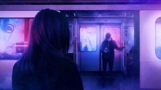 Woman doorway traincar cyberpunk grunge - aesthetic free wallpaper