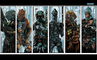 Costume party group windows clock - war free wallpaper