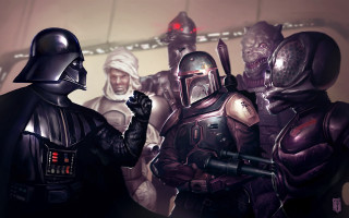 Costume party group people room - war free wallpaper
