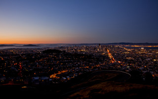 City lights hills autumn night - hill free wallpaper
