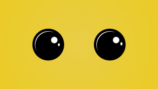Yellow moon eyes gradient sky - left free wallpaper