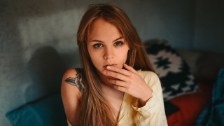 Woman tattoo arm hand face - anka zhuravleva free wallpaper