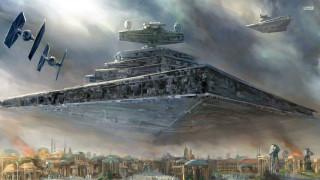 Star wars ship fighter jet - matte painting concept art free wallpaper