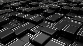 Black white identical objects room - op art free wallpaper