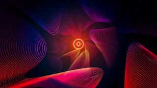 Red blue abstract circular light - geometric abstract art free wallpaper