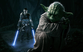 Man yoda dark forest lights - edward george handel lucas free wallpaper