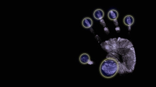 Handprint bluecircle holography biopunk moonlight - biopunk free wallpaper