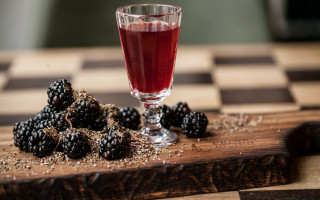 Juice blackberries checkered tablecloth blackboard - a still life free wallpaper