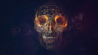 Skull glowing eyes wireframe human - a skull free wallpaper