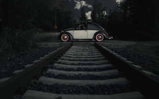 Car railroad night smoke stack - bernd fasching free wallpaper