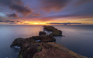 Sunset coastline rocks water reflection - rocky free wallpaper