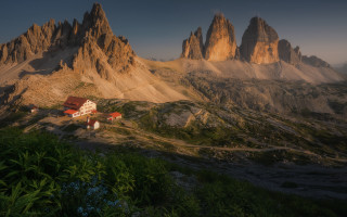 House hill mountain sunset landscape - sunset free wallpaper