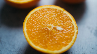 Orange half moon glass planet - half free wallpaper