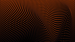 Black orange dot pattern fence - kinetic pointillism free wallpaper