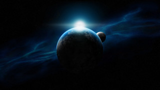 Space planet bright light matte - a. hardy free wallpaper