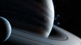 Planet ring star background aurora - a picture of a planet free wallpaper